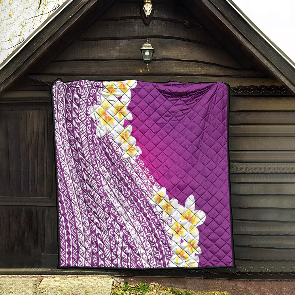 Tahiti Plumeria Tribal Pattern Quilt Wave Style Purple LT05 - Polynesian Pride