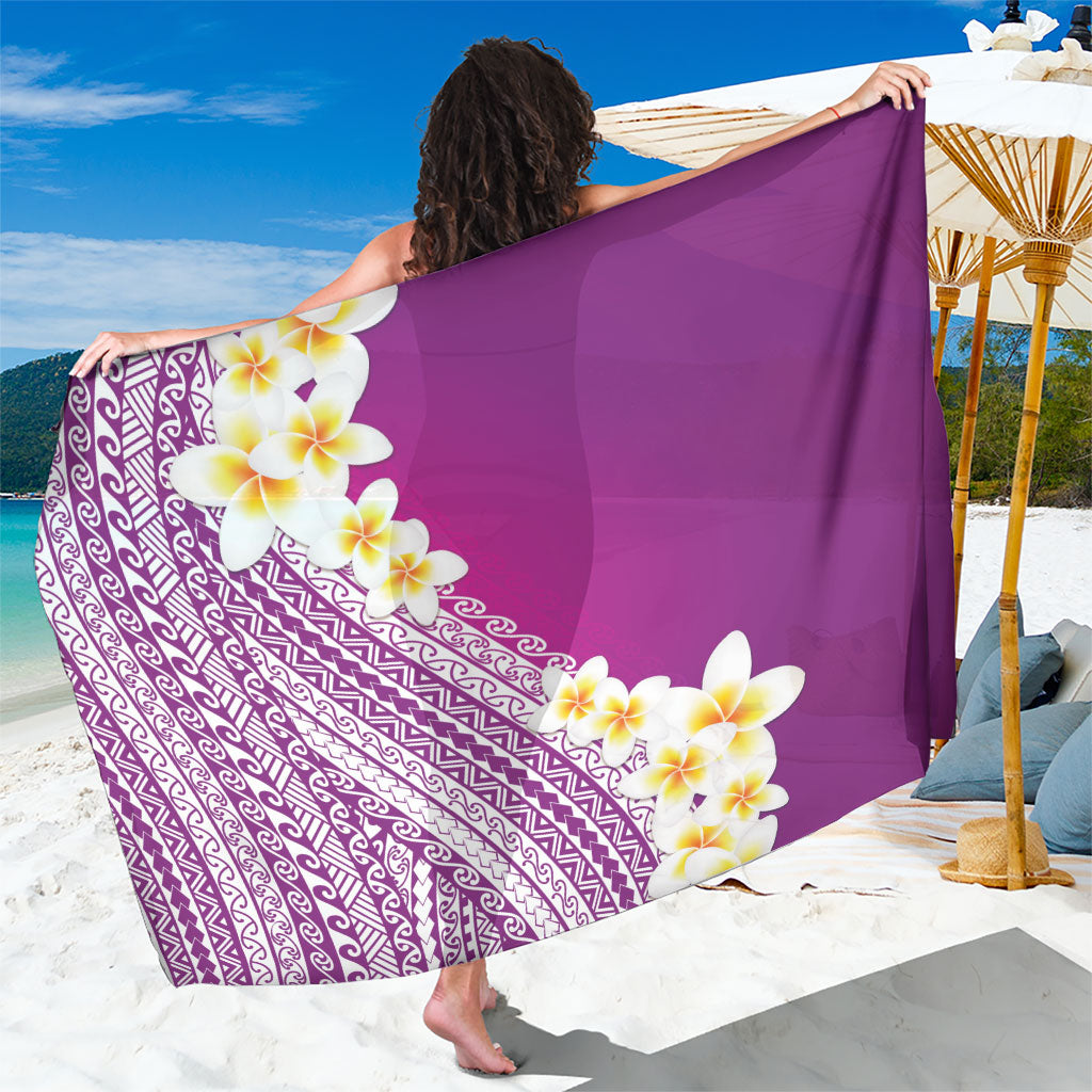 Tahiti Plumeria Tribal Pattern Sarong Wave Style Purple LT05 One Size 44 x 66 inches Purple - Polynesian Pride