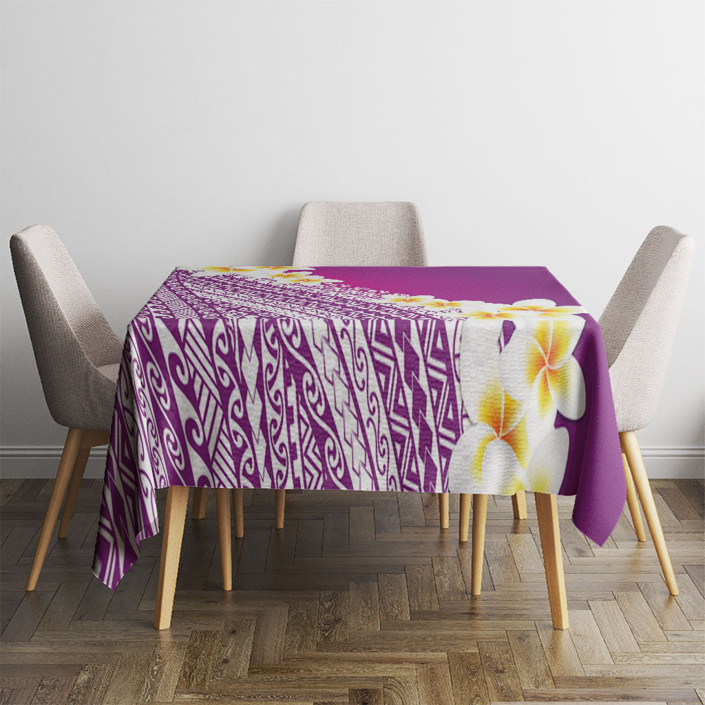 Tahiti Plumeria Tribal Pattern Tablecloth Wave Style Purple LT05 - Polynesian Pride