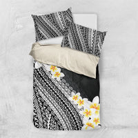 Tahiti Plumeria Tribal Pattern Bedding Set Wave Style Black LT05 US Twin 172cm x 218cm Black - Polynesian Pride