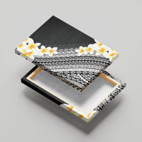 Tahiti Plumeria Tribal Pattern Canvas Wall Art Wave Style Black LT05 - Polynesian Pride