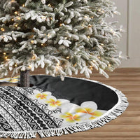 Tahiti Plumeria Tribal Pattern Tree Skirt Wave Style Black LT05 - Polynesian Pride