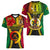 Vanuatu Women V Neck T Shirt Vanuatuan Coat Of Arms Mix Pig Tusk Poynesian Pattern LT05 - Polynesian Pride
