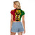 Personalized Vanuatu Raglan Cropped T Shirt Vanuatuan Coat Of Arms Mix Pig Tusk Poynesian Pattern LT05 - Polynesian Pride