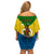 Vanuatu Malampa Province Off Shoulder Short Dress Coat Of Arms And Namele Fern Polynesian Pattern LT05 - Polynesian Pride