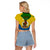 Vanuatu Malampa Province Raglan Cropped T Shirt Coat Of Arms And Namele Fern Polynesian Pattern LT05 - Polynesian Pride