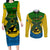 Personalized Vanuatu Malampa Province Couples Matching Long Sleeve Bodycon Dress and Long Sleeve Button Shirts Coat Of Arms And Namele Fern Polynesian Pattern LT05 Yellow - Polynesian Pride