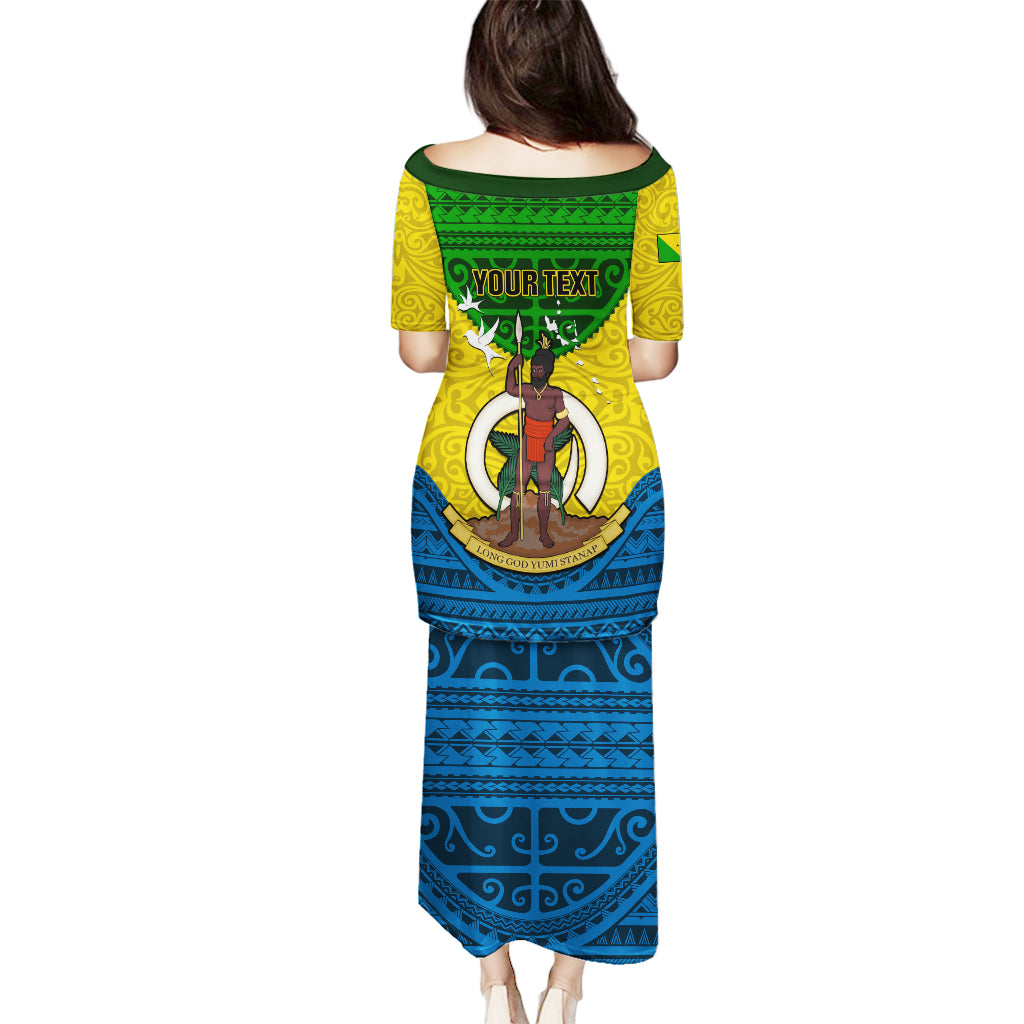 Personalized Vanuatu Malampa Province Puletasi Coat Of Arms And Namele Fern Polynesian Pattern LT05 - Polynesian Pride