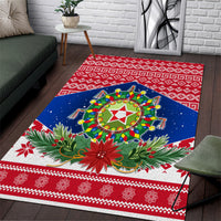 Philippines Christmas Area Rug Filipino Parol Maligayang Pasko LT05 Red - Polynesian Pride