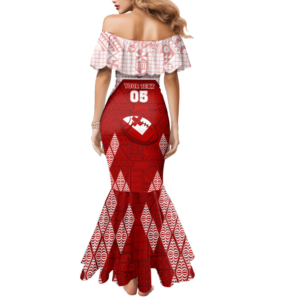 Custom Tonga Rugby Family Matching Mermaid Dress and Hawaiian Shirt 2023 Pacific Championships Kupesi Ngatu Mate Maa LT05 - Polynesian Pride