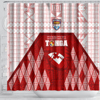 Tonga Rugby Shower Curtain 2023 Pacific Championships Kupesi Ngatu Mate Maa LT05 - Polynesian Pride