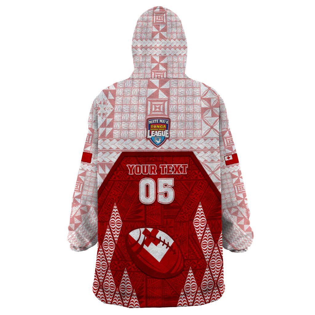 Custom Tonga Rugby Wearable Blanket Hoodie 2023 Pacific Championships Kupesi Ngatu Mate Maa LT05 - Polynesian Pride