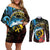 Vanuatu Fishing Couples Matching Off Shoulder Short Dress and Long Sleeve Button Shirt It's Time To Fish