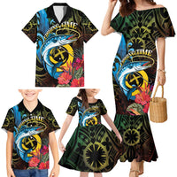 Vanuatu Fishing Family Matching Mermaid Dress and Hawaiian Shirt It's Time To Fish LT05 - Polynesian Pride