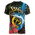 Vanuatu Fishing Women V-Neck T-Shirt It's Time To Fish