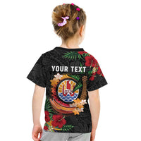 Personalised French Polynesia Outrigger Canoe Race Kid T Shirt Tropical Vibe