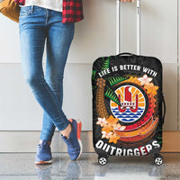 French Polynesia Outrigger Canoe Race Luggage Cover Tropical Vibe