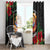 French Polynesia Outrigger Canoe Race Window Curtain Tropical Vibe