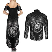 Aotearoa Toitu Te Tiriti Couples Matching Summer Maxi Dress and Long Sleeve Button Shirt Ka Mua Ka Muri