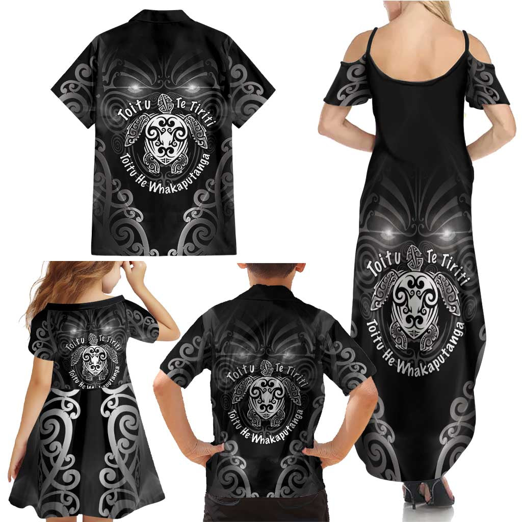 Aotearoa Toitu Te Tiriti Family Matching Summer Maxi Dress and Hawaiian Shirt Ka Mua Ka Muri LT05 - Polynesian Pride
