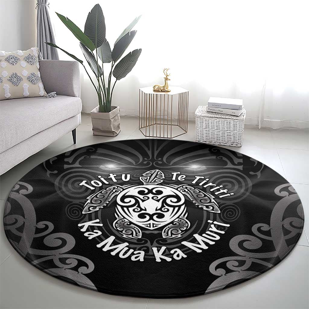 Aotearoa Toitu Te Tiriti Round Carpet Ka Mua Ka Muri