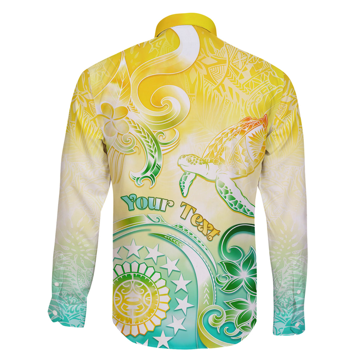 Personalised Cook Islands Kia Orana Family Matching Long Sleeve Bodycon Dress and Hawaiian Shirt Polynesian Turtle With Circle Stars LT05 - Polynesian Pride