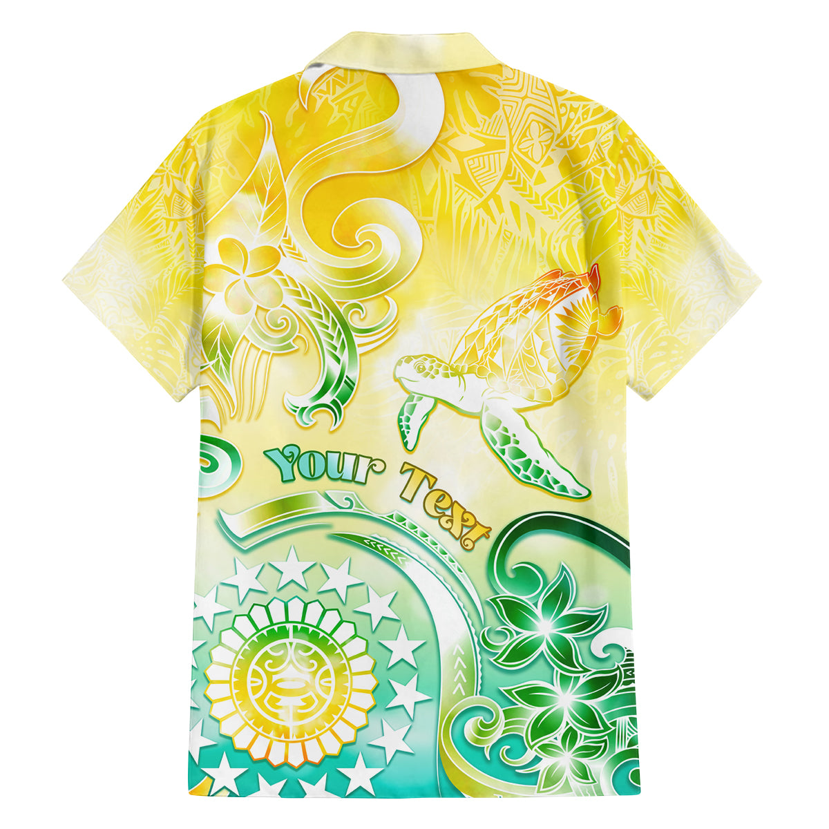 Personalised Cook Islands Kia Orana Family Matching Off Shoulder Short Dress and Hawaiian Shirt Polynesian Turtle With Circle Stars LT05 - Polynesian Pride