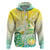 Personalised Cook Islands Kia Orana Hoodie Polynesian Turtle With Circle Stars LT05 Zip Hoodie Yellow - Polynesian Pride