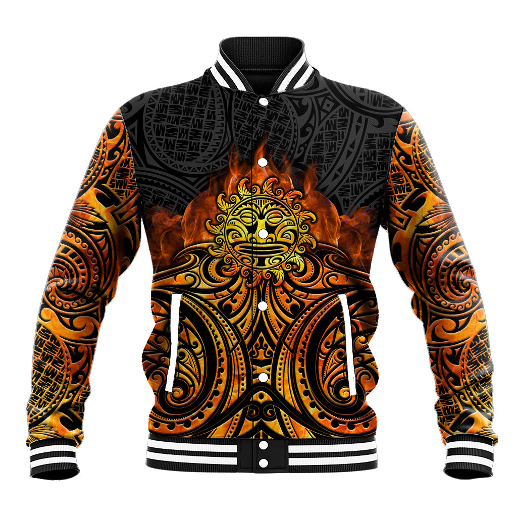 New Zealand Tamanuitera The Sun Baseball Jacket Maori Pattern