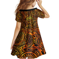 New Zealand Tamanuitera The Sun Family Matching Off Shoulder Short Dress and Hawaiian Shirt Maori Pattern LT05 - Polynesian Pride