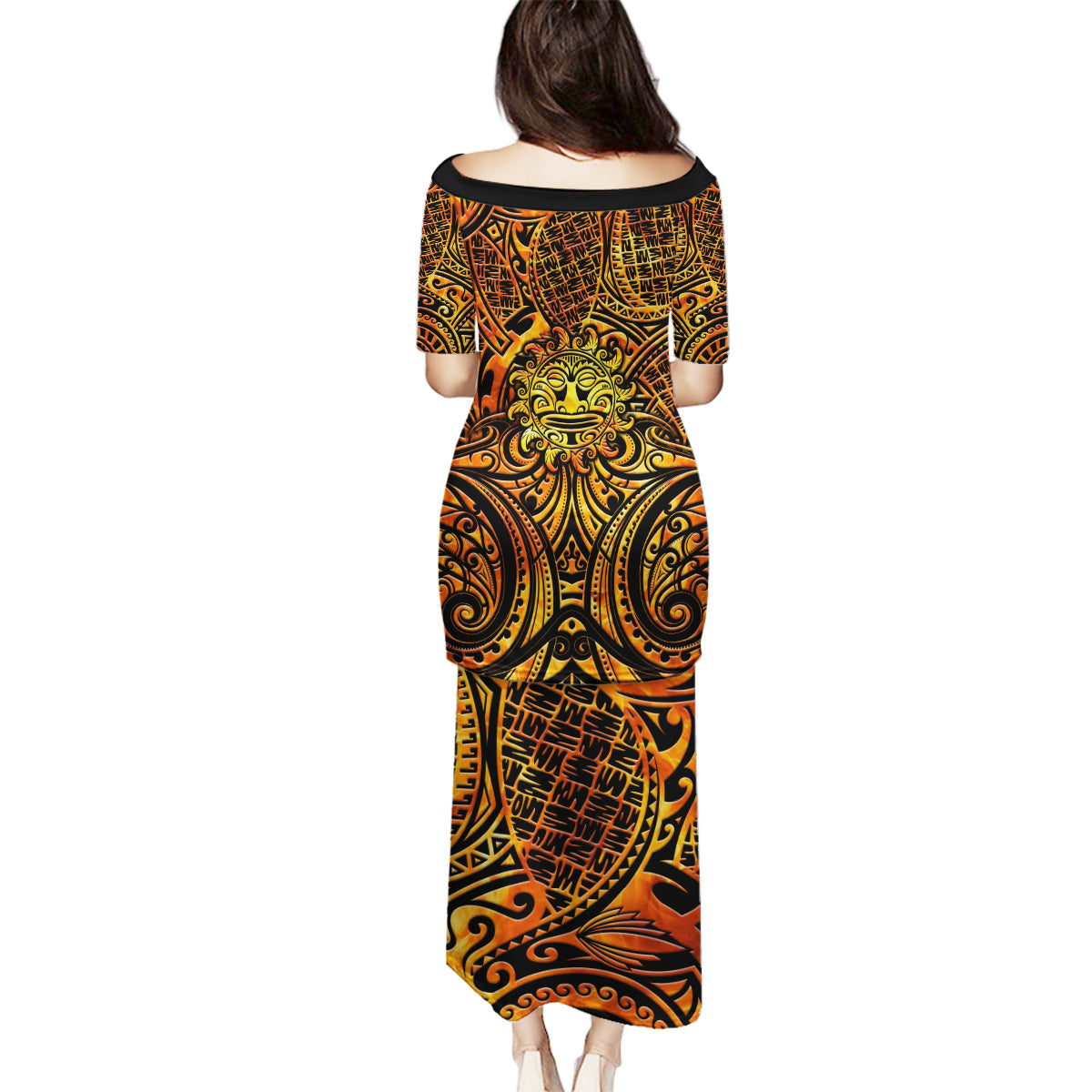New Zealand Tamanuitera The Sun Family Matching Puletasi and Hawaiian Shirt Maori Pattern LT05 - Polynesian Pride