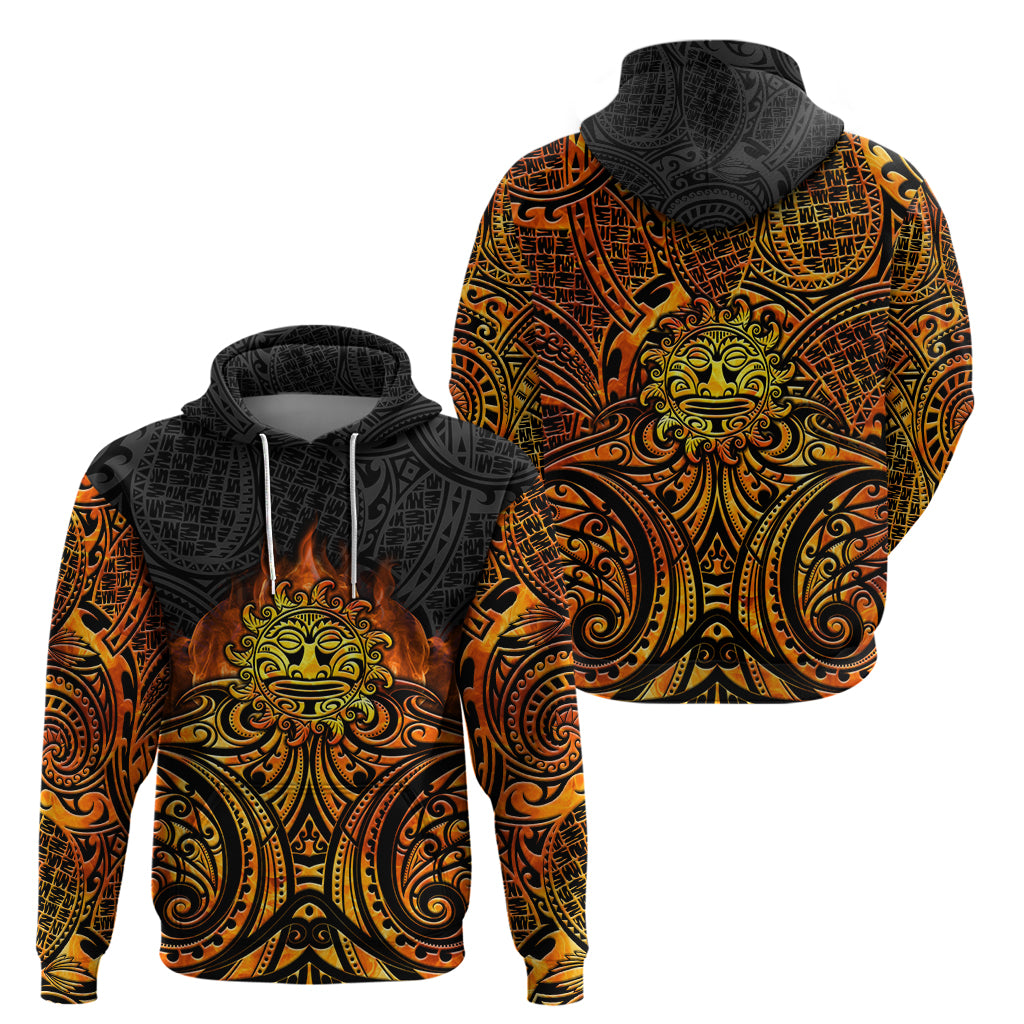 New Zealand Tamanuitera The Sun Zip Hoodie Maori Pattern