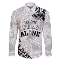 Personalised Polynesia Brain Cancer Family Matching Tank Maxi Dress and Hawaiian Shirt No One Fights Alone