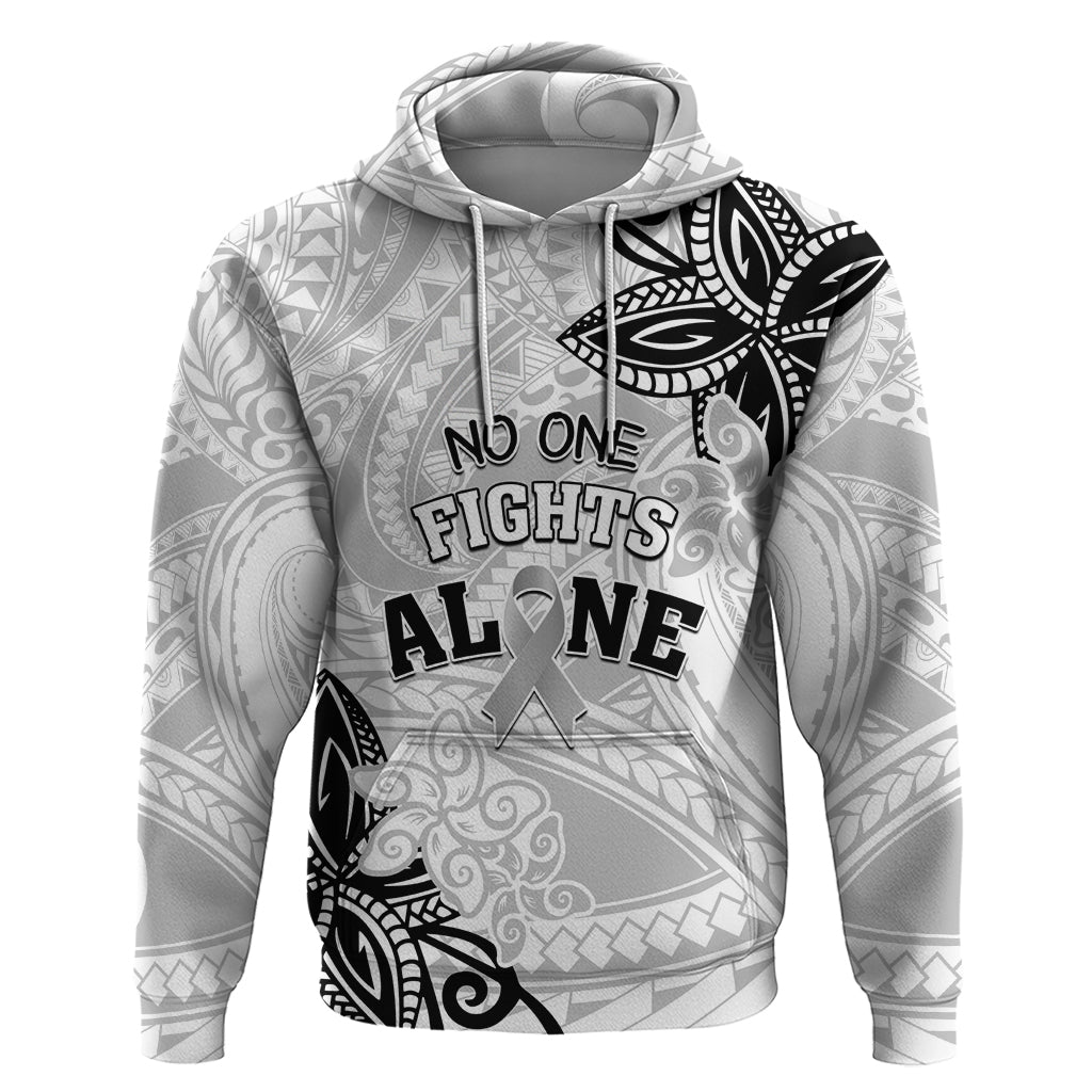 Personalised Polynesia Brain Cancer Hoodie No One Fights Alone