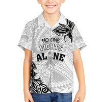 Personalised Polynesia Brain Cancer Kid Hawaiian Shirt No One Fights Alone