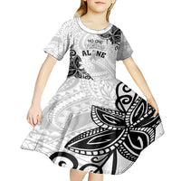 Personalised Polynesia Brain Cancer Kid Short Sleeve Dress No One Fights Alone