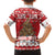 Personalised New Zealand Christmas In July Family Matching Off Shoulder Short Dress and Hawaiian Shirt Maori Kiwi Xmas Tree - Red