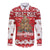 Personalised New Zealand Christmas In July Long Sleeve Button Shirt Maori Kiwi Xmas Tree - Red