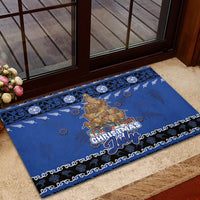 New Zealand July Christmas Rubber Doormat Maori Kiwi Xmas Tree - Blue