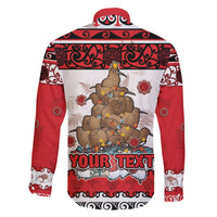 Personalised New Zealand July Christmas Family Matching Summer Maxi Dress and Hawaiian Shirt Maori Kiwi Xmas Tree - White