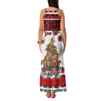Personalised New Zealand July Christmas Family Matching Tank Maxi Dress and Hawaiian Shirt Maori Kiwi Xmas Tree - White