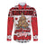 Personalised New Zealand July Christmas Long Sleeve Button Shirt Maori Kiwi Xmas Tree - White