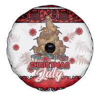 New Zealand July Christmas Spare Tire Cover Maori Kiwi Xmas Tree - White