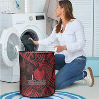 Hawaii King Kamehameha Laundry Basket With Hawaiian Ipu Motifs Red Version