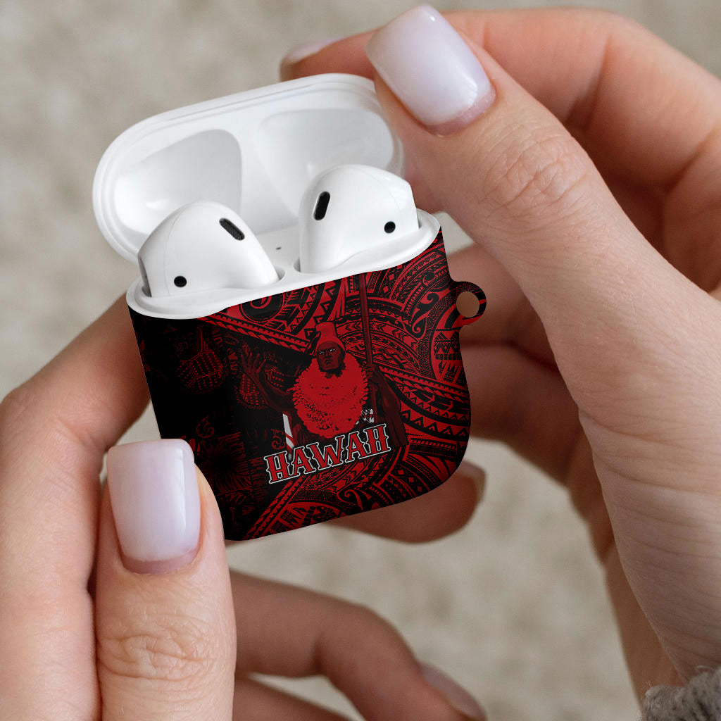 Hawaii King Kamehameha AirPods Case With Hawaiian Ipu Motifs Red Version