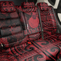 Hawaii King Kamehameha Back Car Seat Cover With Hawaiian Ipu Motifs Red Version