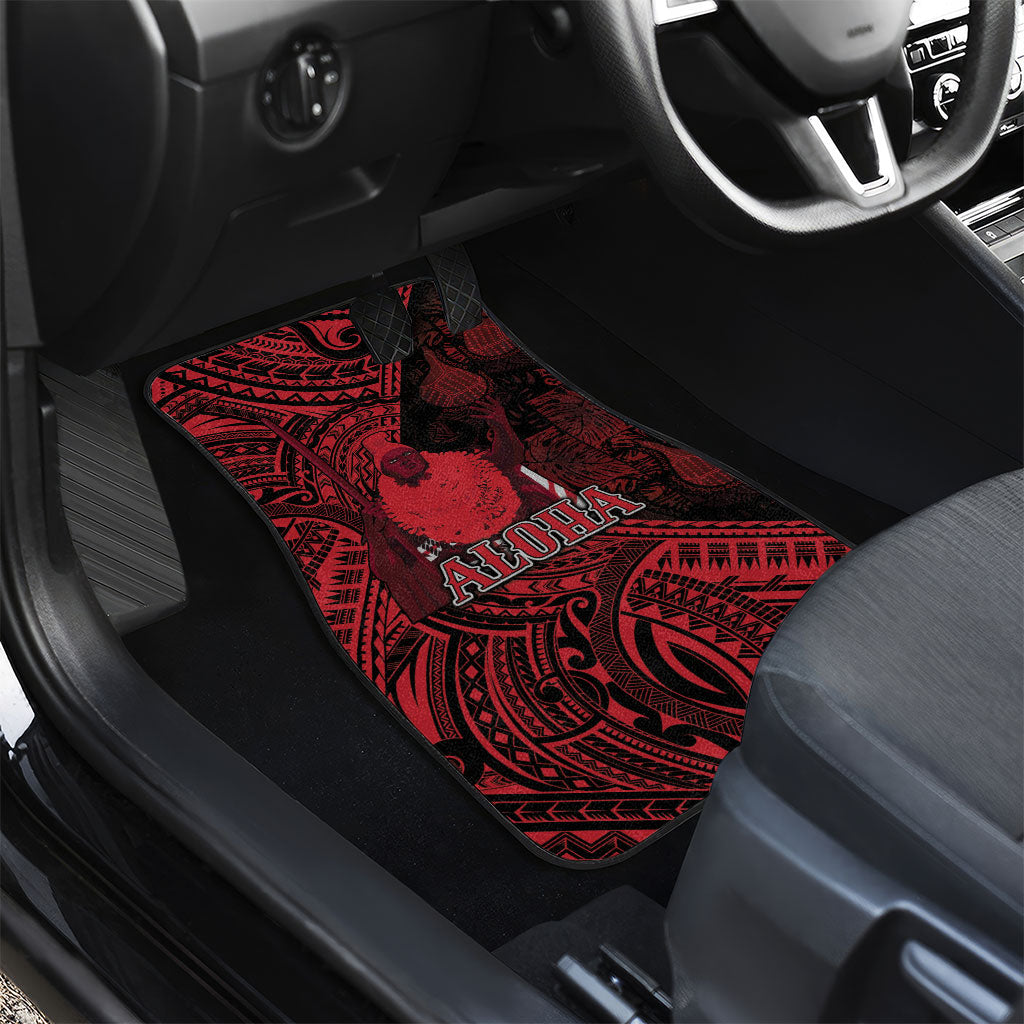 Hawaii King Kamehameha Car Mats With Hawaiian Ipu Motifs Red Version