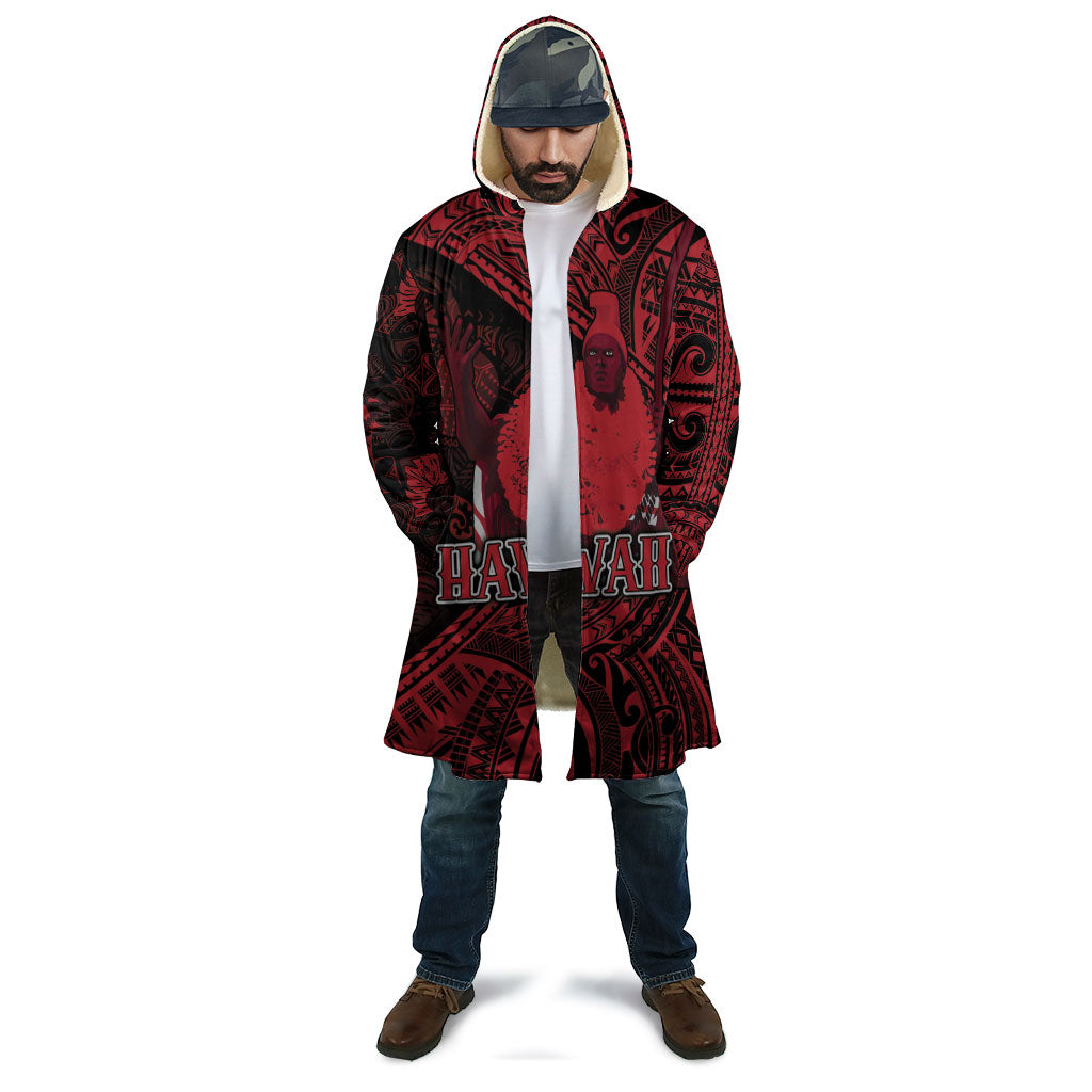Hawaii King Kamehameha Cloak With Hawaiian Ipu Motifs Red Version