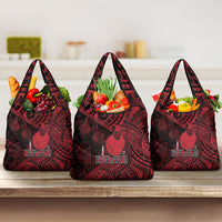 Hawaii King Kamehameha Grocery Bag With Hawaiian Ipu Motifs Red Version