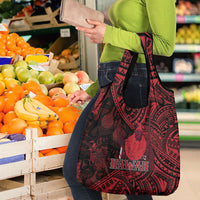 Hawaii King Kamehameha Grocery Bag With Hawaiian Ipu Motifs Red Version